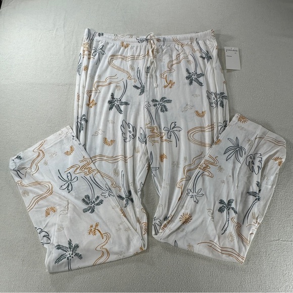 Nordstrom Other - NWT BP Nordstrom Green and Yellow Tropical Leaf Print Pajama Pants Sz M